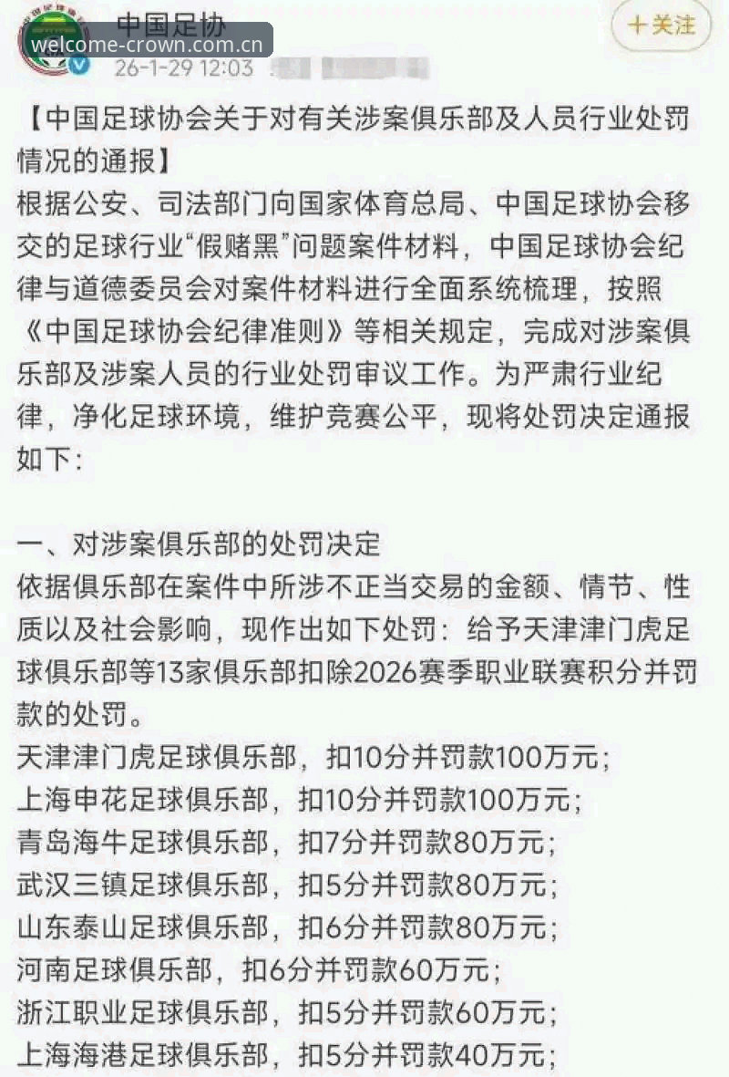 皇冠登录教程2026最新版本 足协第三批禁足名单最新动态:65人受罚,终身禁足17人,皇冠体育投注平台用户热议赛事公平性